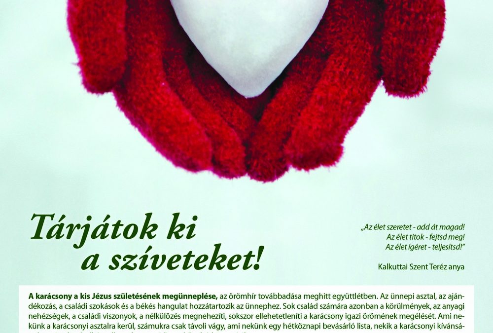 Tárjátok ki a szíveteket!